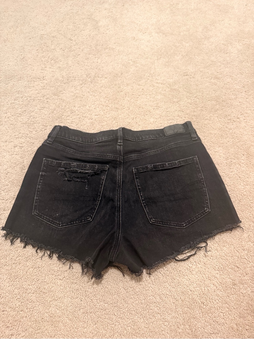 American Eagle Outfitters Black Distressed Cutoff Jean Shorts - Picture 2 of 4